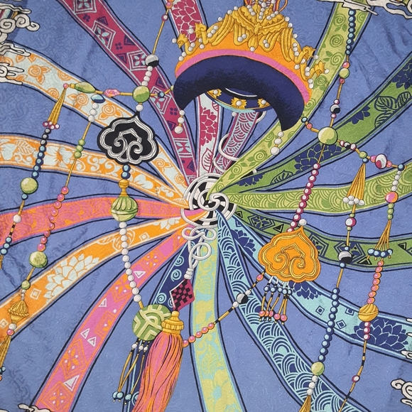 Louis Feraud Accessories - VINTAGE 70's - 90's FRENCH DESIGNER: LOUIS FERAUD HAND PRINTED SILK SCARF